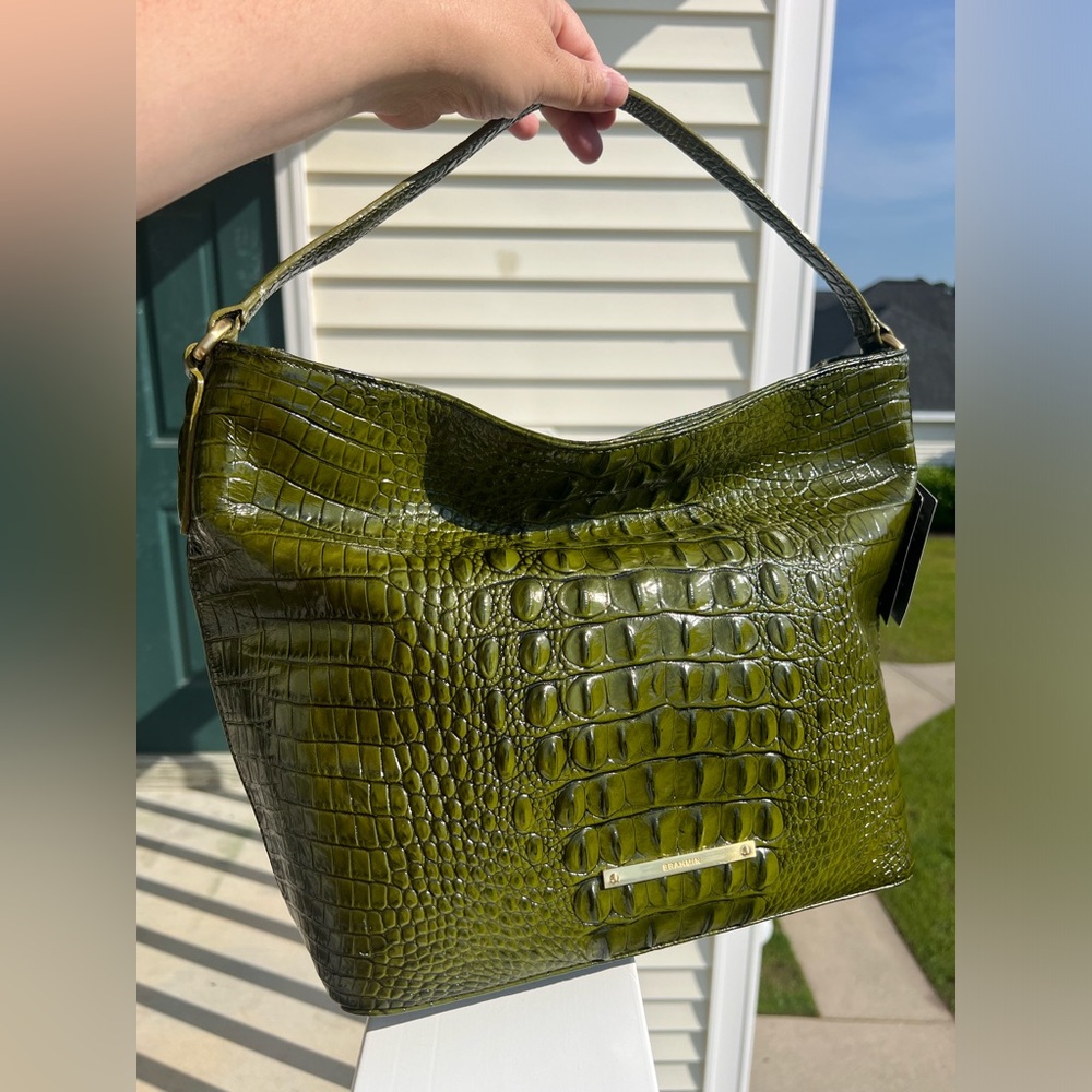 💚💚💚NWT BRAHMIN Small Harrison Hobo in Chive Melbourne 💚💚💚